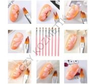 8'li Pembe Fırça Set