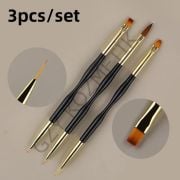 3'lü Çift Taraflı Siyah Fırça Set