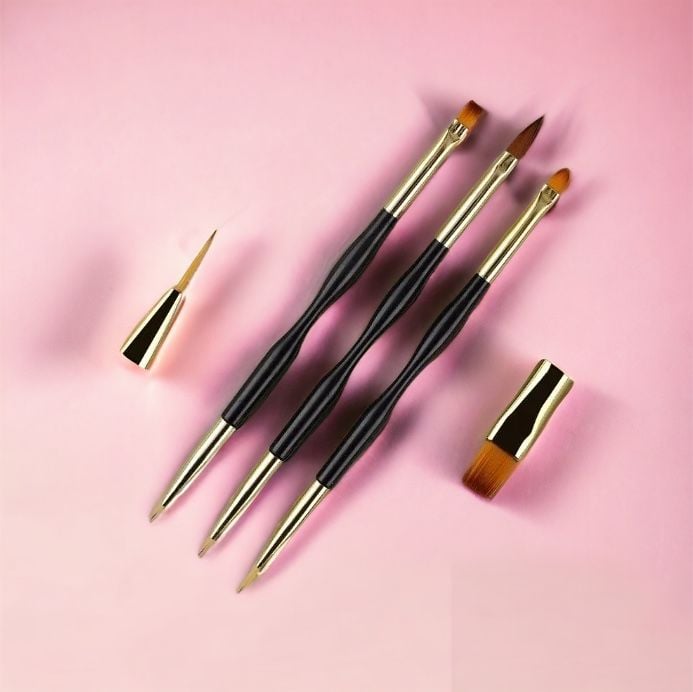 3'lü Çift Taraflı Siyah Fırça Set