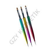 3'lü Dotslu Fırça Set