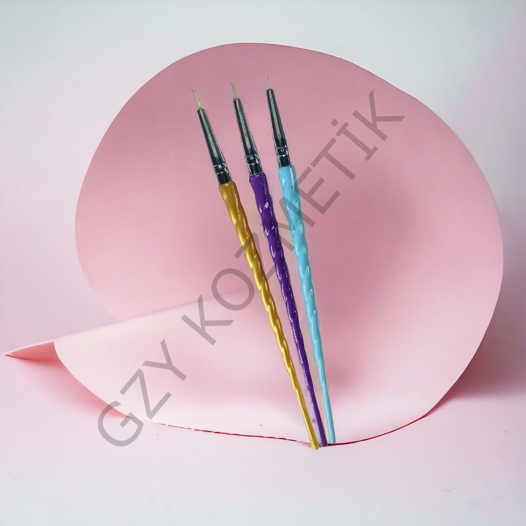 3'lü Unicorn Nail Art Fırça Set