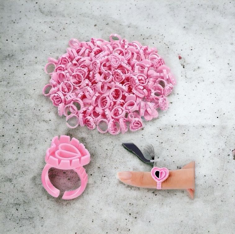 İpek Kirpik Pembe Yüzük 100'lü